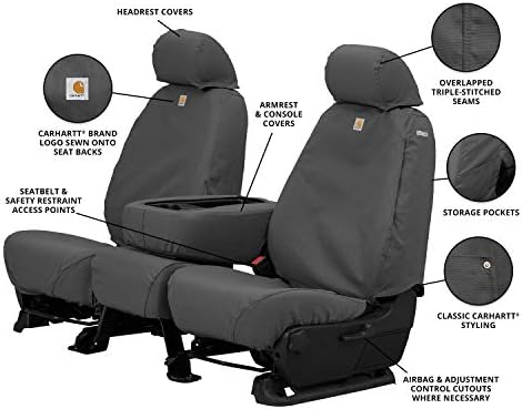 Covercraft - SSC2471Cagy Carhartt SeatSaver שורה קדמית שורה קדמית מכסה מושב התאמה אישית לבחירה של