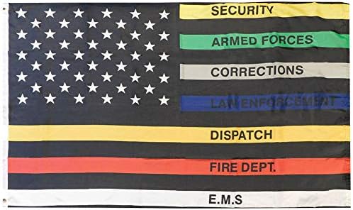 סופרסטור סיטונאי אמריקני 3x5ft הצדעה דגל דק דגל רב -קו צבאי תיקוני כיבוי אש EMS