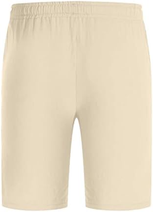 מכנסי קיץ של Hoyomi Mens עם משיכה וכיסים אופנה מותניים אלסטיים קלים משקל סולידי סוליד 5 אינץ