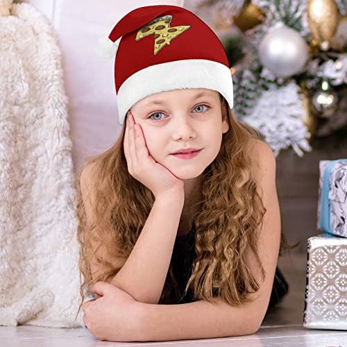 רעם זול פיצה קטיפה חג המולד כובע שובב ונחמד סנטה כובעי עם קטיפה ברים ונוחות אוניית חג המולד קישוט