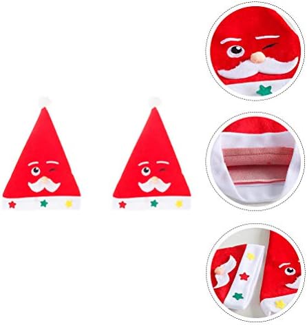 עבאודם 2 יחידות חג המולד כובע זקן עיני זקן רקום כובע קריקטורה למבוגרים אדום משמש כדי לחגוג את חג המולד