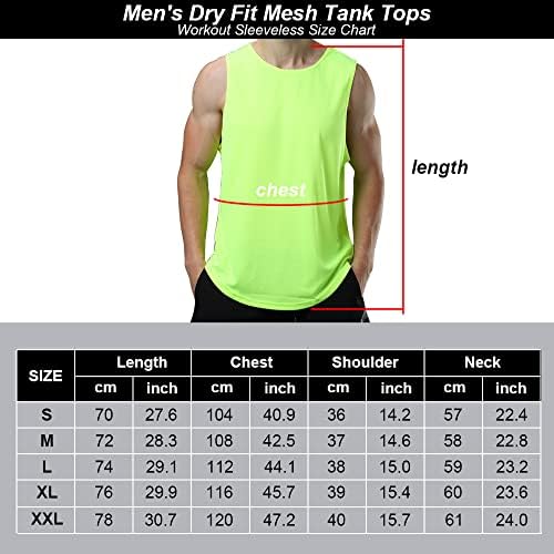 חולצת מיכל רשת Meioro לגברים חולצת יבש מהירה חולצות ללא שרוולים גופיות שרירים מצוידות גופיות ספורט עגול צוואר