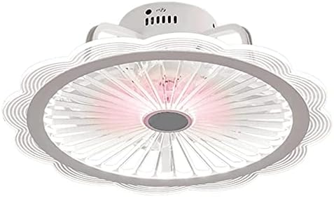 פאקפן 20 '' מאוורר תקרה סגול אקרילי עם נורות LED סומק, מאוורר תקרת פרחי LED מודרני עם אור לבן, אור