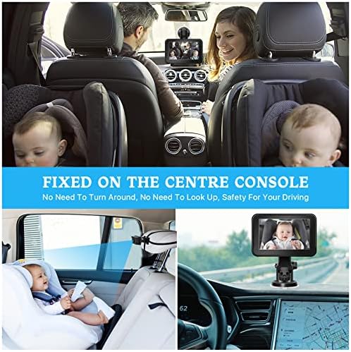 מראה מכונית לתינוק Gosen 1080p, צג מצלמת מכוניות לתינוק עם 5 AHD תצוגה ראיית לילה, מראה מושב מכונית