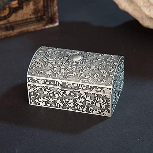 Anncus מלבן אירופי עתיק צבע קופסאות תכשיטים מתכת, מארגן תיבות אחסון לאיפור איפור של GILR מארגן אחסון