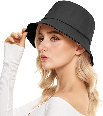 דוריו צבע מוצק כובע כובע יוניסקס UPF50+ כותנה כותנה כובעי דלי דלי לגברים נשים חוף כובע שמש לנשים