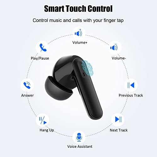 אוזניות Bluetooth v5.2 אוזניות אלחוטיות חיי סוללה 30 שעות עם מארז טעינה אלחוטי לתצוגת כוח LED עמוק IPX7