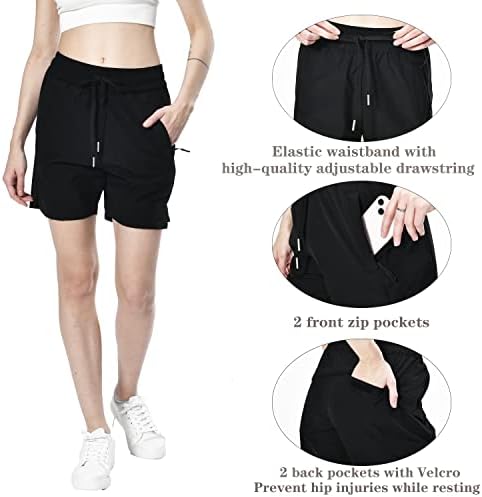 WLCOVRNY לנשים טיול רגלי מכנסיים קצרים מהיר בקיץ יבש מכנסי ספורט מזדמנים קצרים קמפינג נסיעות גולף מכנסיים קצרים