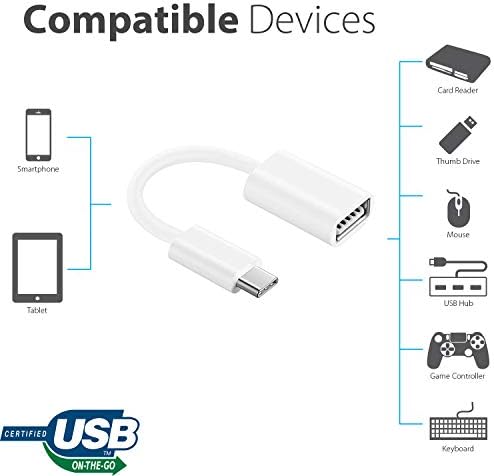 מתאם OTG USB-C 3.0 התואם ל- Flir One Pro שלך לפונקציות מהירות, מאומתות, מרובות שימוש, כמו מקלדת, כונני