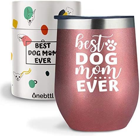 כלב אמא יין כוס כלב מאהב מתנות לנשים, מצחיק 12 אונקיות/340 מ ל כלב נושאים מבודד נירוסטה כוס עם
