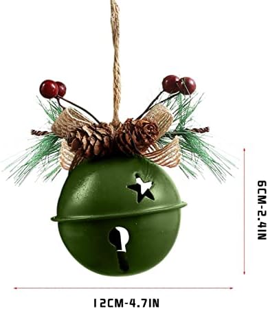 LJHH פעמון חג המולד תפאורה תלויה, ראש השנה בפעמוני ג'ינגל מתכת קישוט עץ חג המולד קישוטי תליון