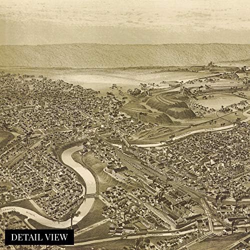 היסטוריקס וינטג '1890 מפת סקרנטון פנסילבניה-מפת וינטג' בגודל 24 על 36 אינץ ' של אמנות קיר סקרנטון