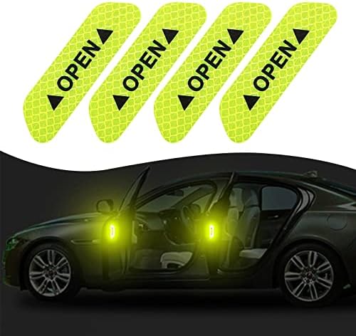 AJXN 4 PCS דלת מכונית מדבקות בטיחות רפלקטיביות, סמלי אזהרת בטיחות מדבקות נגד התנגשות, מאמרי גוף של הגנה