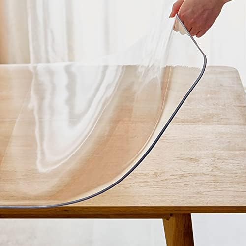 PVC כיסוי שולחן ברור מגן אטום למים אטום לשמן, מכסה שולחן אוכל פלסטיק עבה 2 ממ עמיד בחום, מגן כיסוי