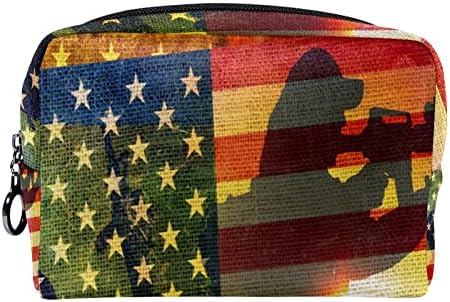 תיק מטמל לטמל, תיק קוסמטיקה של איפור נסיעות לנשים, צלליות דגל אמריקאי