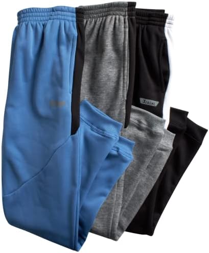 מכנסי טרנינג של בנים איקסטרים-3 מארז מכנסי ג ' וגר צמר טכני פעיל עם כיסים