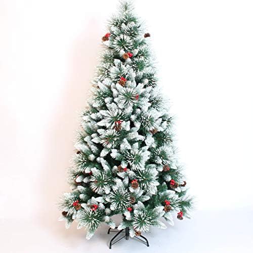 Cywyq Premium Pine מושלג עץ חג המולד מלאכותי, תלוי במתכת עמדת חג המולד אלגנטית נוהר שלג נוהר לקישוטים
