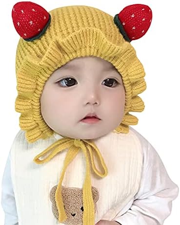 כובע כפה חורפי של IMLECK לילדים תינוקות פעוטות תינוקות תות סרוגה מצוירים