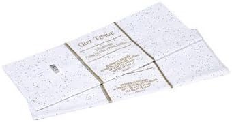 שקית עטיפת מתנה נייר טישו נייר כסף לבן נצנצים נוצץ 20 גיליונות 20 על 20 אינץ