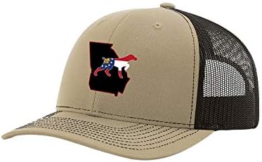 הכל קשור למדינת דרום ג'ורג'יה עם דגל מלא כלבים אחורי משאית גב כובע-פחם/שחור