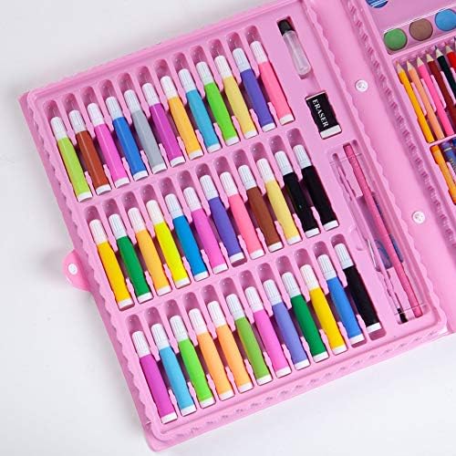 Geqi 150 חתיכות של מברשת ילדים קופסא מתנה לילדים ילדים צבעי עט עט ארט ציור סטטיסטים לומדים צביעת