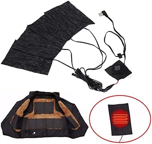 בגדים רפידות חימום חשמליות קמפינג חורפי מתכוונן 3 פחמן סיבי פחמן רחיץ USB 5V, אלמנט חימום חם