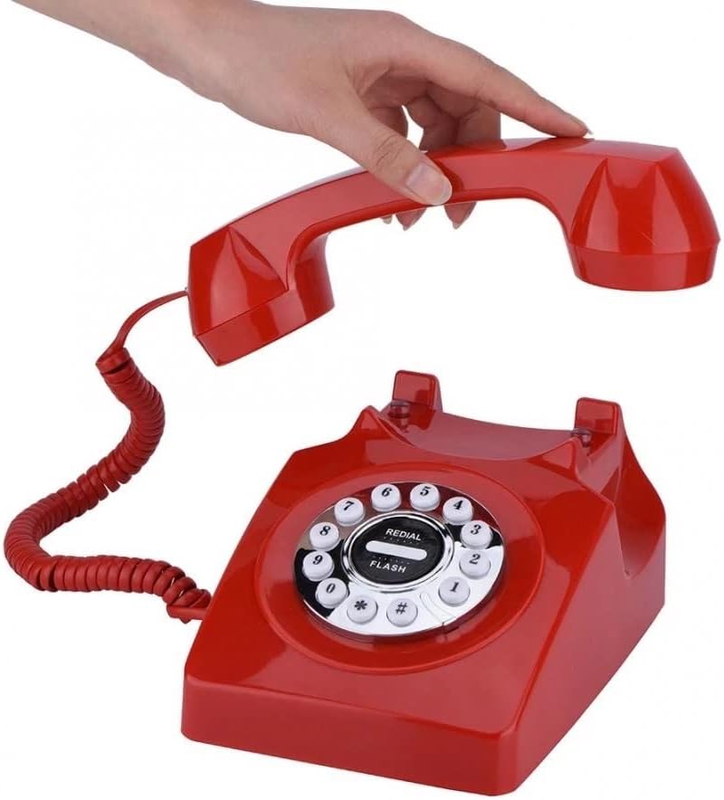 טלפון חיוג סיבובי של SDFGH טלפון רטרו קווי חוטי לבילול רעשי משרד ביתי טלפון עתיק וינטג '