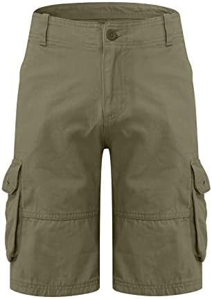 מכנסי מטען לגברים מקצרים חיצוניים מכנסיים מזדמנים רופפים מכנסיים קצרים בצבע אחיד לכיס לגברים