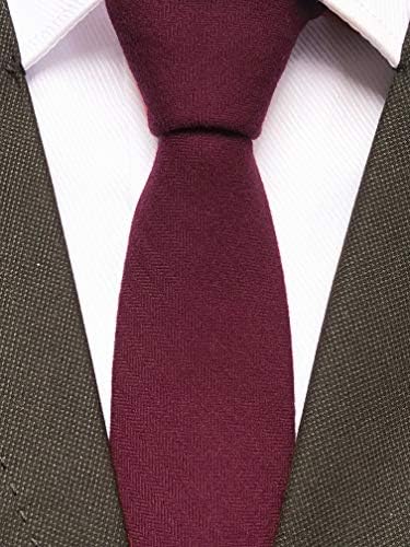 גברים של מוצק צבע סקיני קשרי סיבתי צמר קשמיר תערובת דק לחתוך פורמליות עניבה