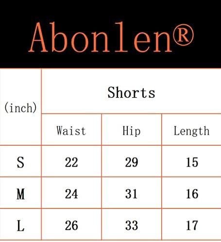 Abonlen חלק 3 חלקים לנשים אימון מכנסי אימון חדר כושר מותניים גבוה מפעיל מכנסיים קצרים יוגה קצרים אתלטים