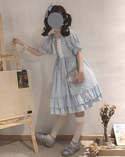 לוליטה קיץ שמלות קצר שרוול מזדמן חמוד בנות בציר נסיכת שמלה