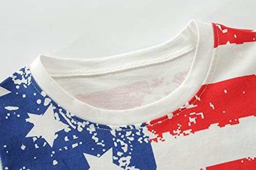 יולה פעוט בני 4 יולי חולצה ילדים אמריקאי דגל חולצות פטריוטית טיז עצמאות יום חולצה 2-7 שנים