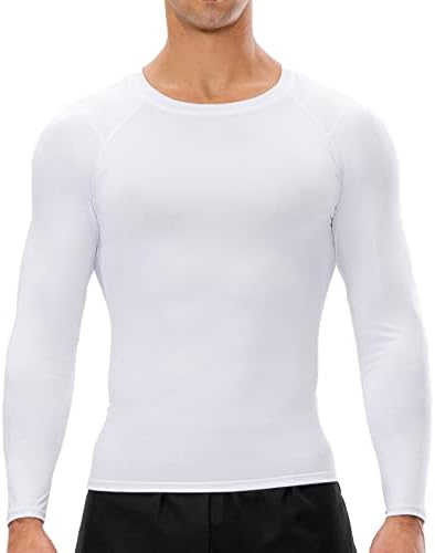 גברים של דחיסה ארוך שרוול חולצות ספורט אימון חולצת טי מגניב יבש ריצה חולצות כושר גופיות שכבות בסיס