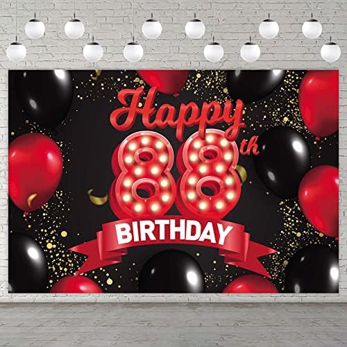 שמח 25 יום הולדת אדום ושחור באנר רקע קישוטי בלוני נושא דקור עבור בנות נשים נסיכת 25 שנים יום הולדת