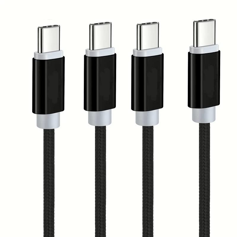 סוג USB של 4-חבילות ל- USB C כבל מטען קלוע ניילון, עבור MacBook, iPad Pro Galaxy Phones, Switch,