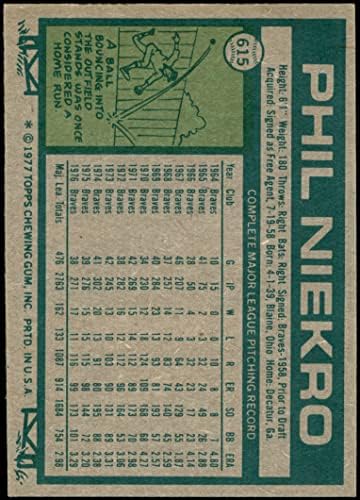 1977 Topps 615 Phil Niekro Atlanta Braves Ex/MT Braves