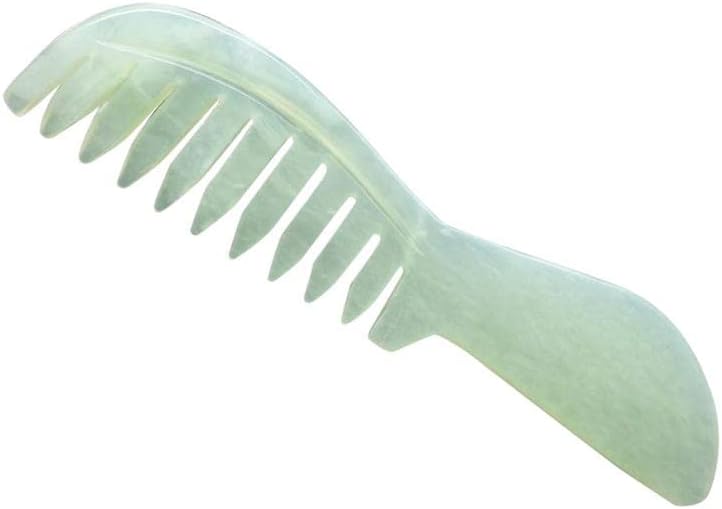 MADI KAY מעצבת JADE מסרק שיער טבעי מעוני גירוד טבעי מסרק JADE ירוק עיסוי מסרק שיער גוף פנים צוואר גב אחורי