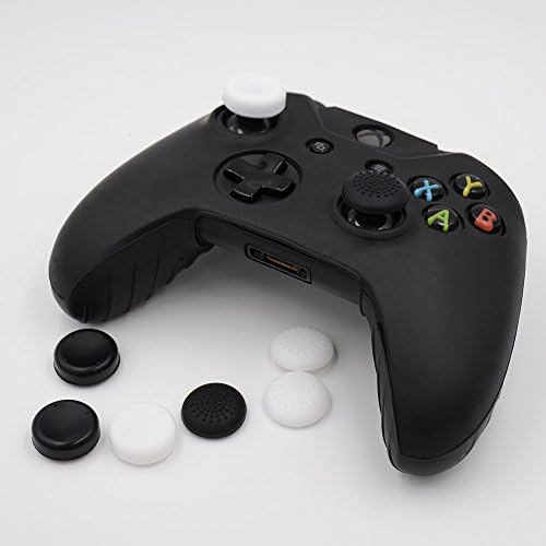 קירור עור של כיסוי סיליקון שחור עבור Microsoft Xbox One, Xbox One Slim, Xbox One X ו- Xbox 360 Controller 1PC