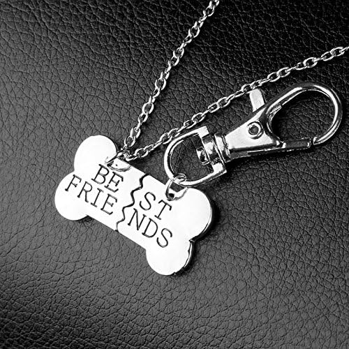 BFF Mest Marklace Gifts מחזיק מפתח לשתי שרשראות עצם תואמות מחזיקי מפתח לחברים הכי טובים כלבים