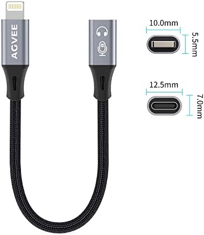 AGVEE 0.3ft USB-C ל- Lightning DAC Audio Audapter Converter Moverter עבור מכשיר ipad iOS של iPad, עבור