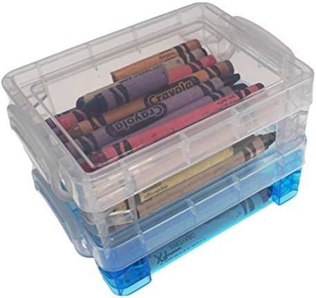 אולפני אחסון Advantus Super Stacker Crayon Box 8 כחול, 4, ברור, 2 ירוק, 2 סגול, 2 ורוד 1.6 x 3.5 x 4.8 אינץ