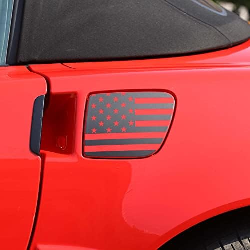 LLKUANG CAR MANK CAP CAP STACKER AMERICAN FLAG VINYL מדבקה מדבקה מתאימה לשברולט קורבט C6 2005-2013