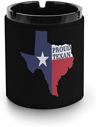 גאה במאשרות עור PU של טקסס למעשנים מעשנים מעשנים שולחניים מחזיק אפר אפר למשרד הביתי דקורטיבי