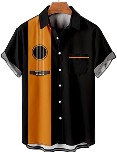 צבי ליידי חולצות באולינג בהוואי לגברים כפתור שרוול קצר חולצה חולצת חוף מזדמנים חולצות קיץ