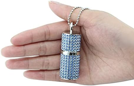 Wooteck USB כונן הבזק, בלינג ריינסטון יהלום גביש נצנצים שפתון שרשרת תכשיטים נוצצת, 64GB, כחול ים