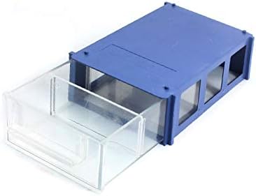 X-deree 155 ממ x 93 ממ x 45 ממ הניתן לניתוק 3 חריצים מגיר אחסון מיכל קופסת מיכל כחול ברור (contenitore