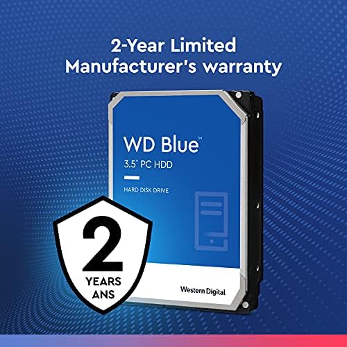Western Digital 3TB WD כחול מחשב כונן קשיח פנימי HDD - 5400 סלד, SATA 6 GB/S, מטמון 64 מגה -בייט, 3.5