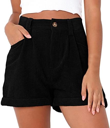 מיאשוי שחייה מכנסיים נשים נשים קיץ מכנסי קז ' ואל גבוהה מותן מוצק קורדרוי רופף מכנסיים קצרים