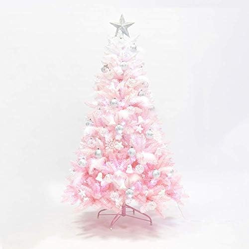 עץ חג המולד המלאכותי של Zyzmh ורוד, עץ מלא של פרימיום לא צייר עץ מלא, עם מעמד מתכת, הרכבה קלה,