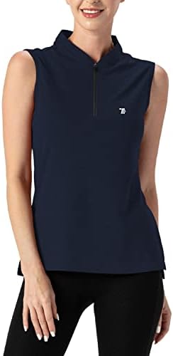 TBMPOY לנשים UPF 50+ חולצות פולו גולף ללא שרוולים גופיות אתלטיות יבש מהיר